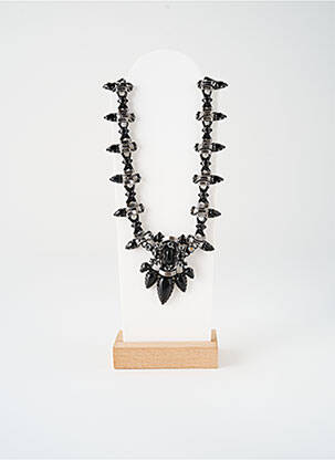 Collier matériaux métal noir KONPLOTT femme