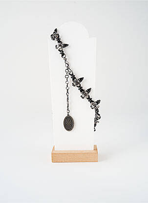Collier matériaux métal noir KONPLOTT femme