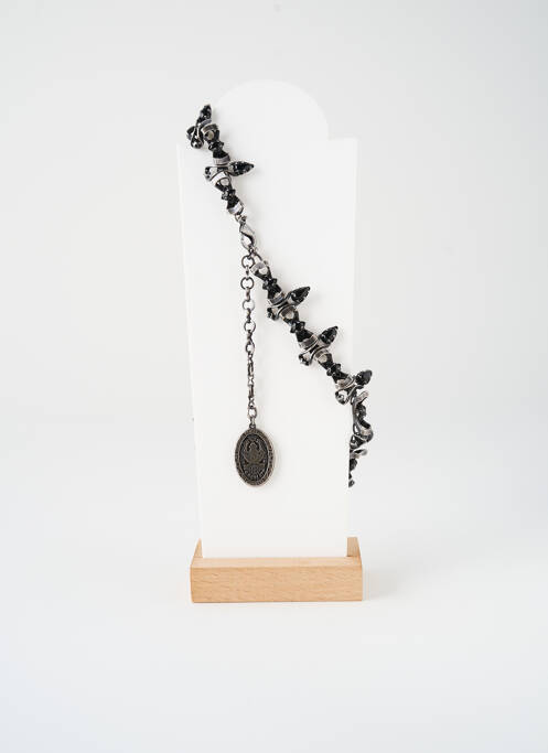 Collier matériaux métal noir KONPLOTT femme