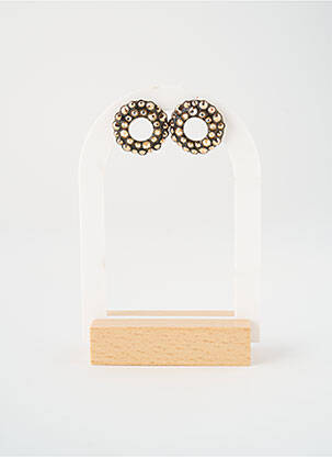 Boucles d’oreilles ornement oxyde de zirconium marron KONPLOTT femme