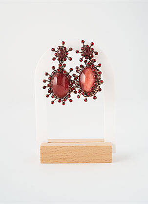 Boucles d’oreilles ornement oxyde de zirconium rouge KONPLOTT femme