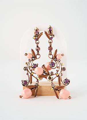 Boucles d’oreilles ornement oxyde de zirconium rose KONPLOTT femme