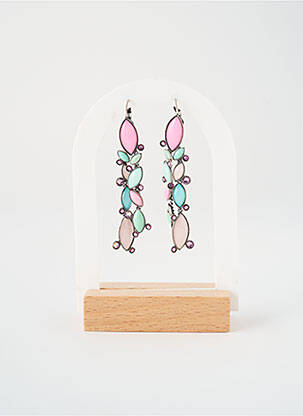 Boucles d’oreilles rose KONPLOTT pour femme
