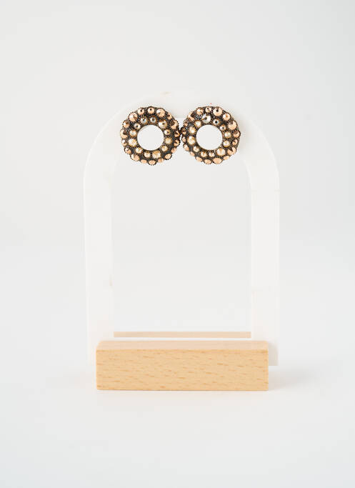 Boucles d’oreilles ornement oxyde de zirconium marron KONPLOTT femme