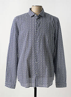 Chemise manches longues imprimé fantaisie bleu MANUEL RITZ homme