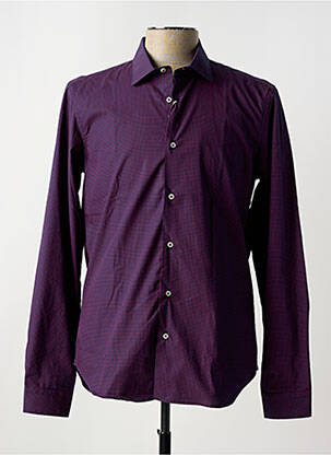 Chemise manches longues imprimé fantaisie violet MANUEL RITZ homme