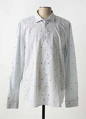 Chemise manches longues coupe cintrée bleu MANUEL RITZ homme