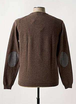 Pull stretch manches longues marron FERRANTE homme