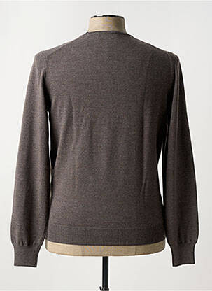 Pull col v manches longues marron GRAN SASSO homme