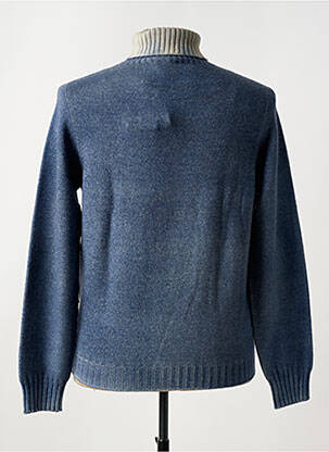 Pull col roulé stretch manches longues bleu AROVESCIO homme