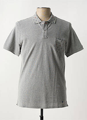 Polo tissage chiné manches courtes gris FERRANTE homme