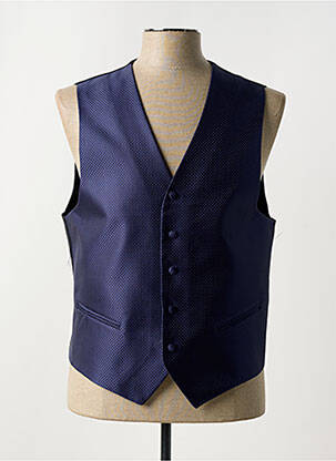 Gilet sans manche effet matière satinée bleu JEAN DE SEY homme