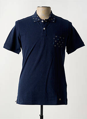 Polo bleu FERRANTE pour homme