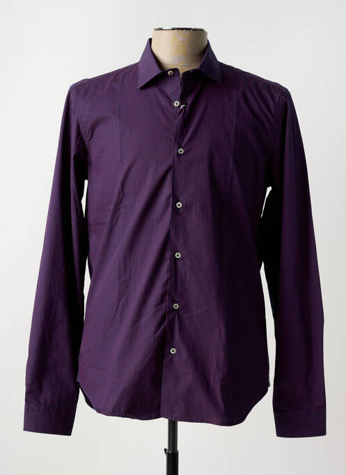 Chemise manches longues imprimé fantaisie violet MANUEL RITZ homme