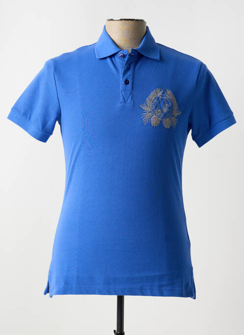 Polo stretch manches courtes bleu VERSACE homme