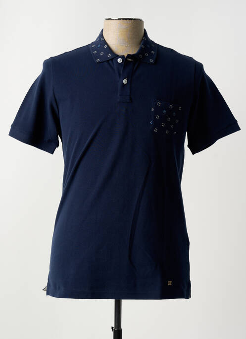 Polo stretch manches courtes bleu FERRANTE homme