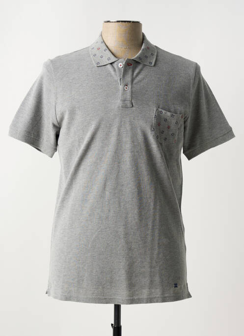 Polo tissage chiné manches courtes gris FERRANTE homme