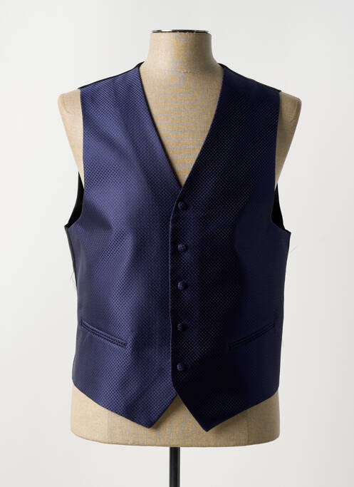 Gilet sans manche effet matière satinée bleu JEAN DE SEY homme