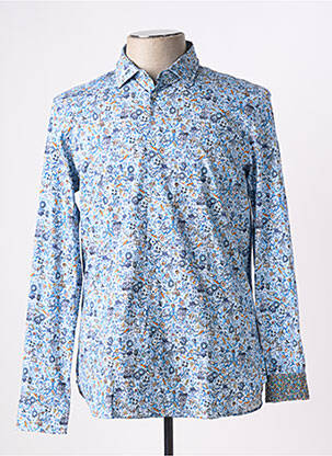 Chemise manches longues coupe cintrée bleu MANUEL RITZ homme