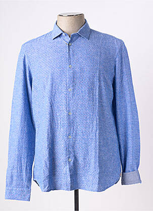 Chemise manches longues coupe cintrée bleu MANUEL RITZ homme