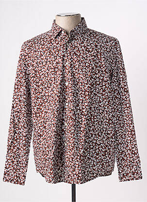 Chemise manches longues imprimé fleurs marron HUGO BOSS homme