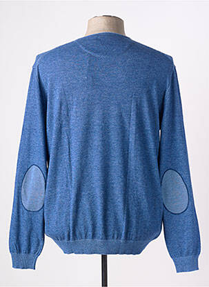 Pull col v manches longues bleu FERRANTE homme