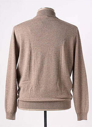 Pull stretch manches longues marron FERRANTE homme