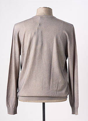 Pull stretch manches longues marron AROVESCIO homme