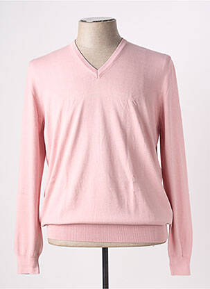Pull col v manches longues rose GRAN SASSO homme