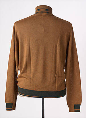 Pull col roulé maille tricot manches longues marron MANUEL RITZ homme