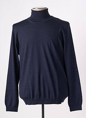 Pull col roulé stretch manches longues bleu HUGO BOSS homme