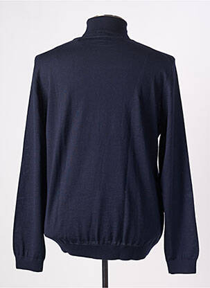 Pull col roulé stretch manches longues bleu HUGO BOSS homme