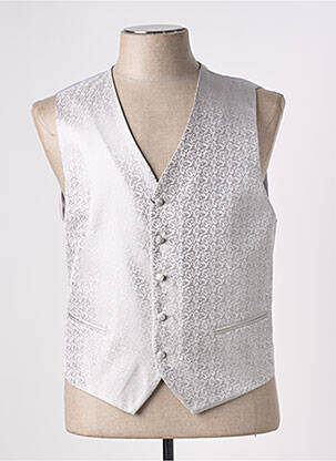 Gilet sans manche effet matière satinée gris JEAN DE SEY homme
