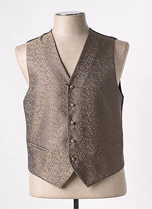 Gilet sans manche effet matière satinée marron JEAN DE SEY homme