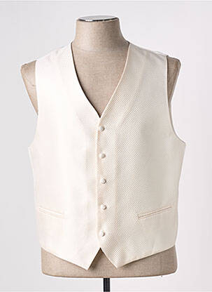 Gilet sans manche effet matière satinée beige JEAN DE SEY homme