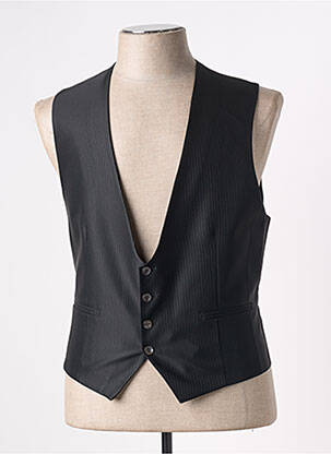 Gilet sans manche effet matière satinée noir JEAN DE SEY homme