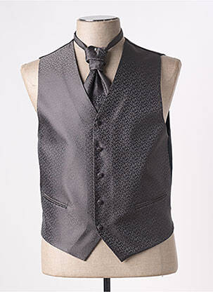 Gilet sans manche effet matière satinée gris JEAN DE SEY homme