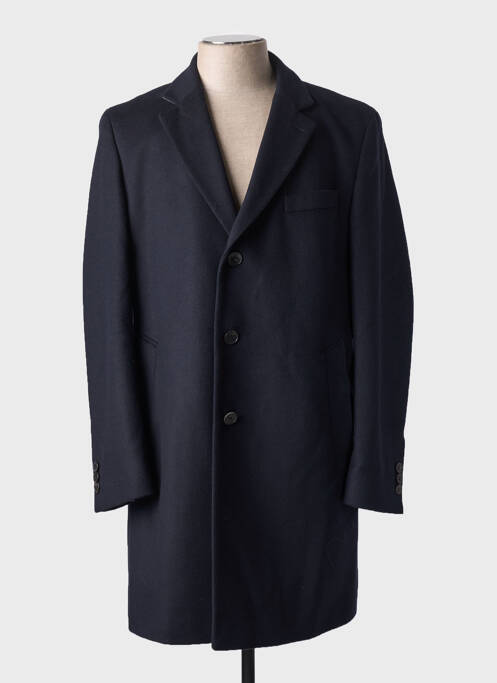 Manteau long poches sans capuche bleu HUGO BOSS homme