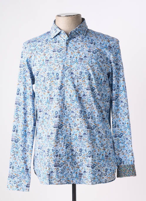 Chemise manches longues coupe cintrée bleu MANUEL RITZ homme