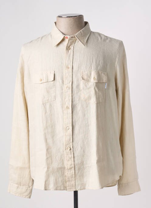 Chemise manches longues coupe droite beige PAUL SMITH homme