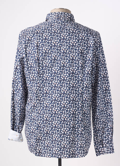 Chemise manches longues coupe droite bleu MANUEL RITZ homme