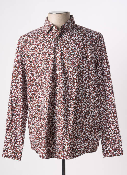 Chemise manches longues coupe cintrée marron HUGO BOSS homme