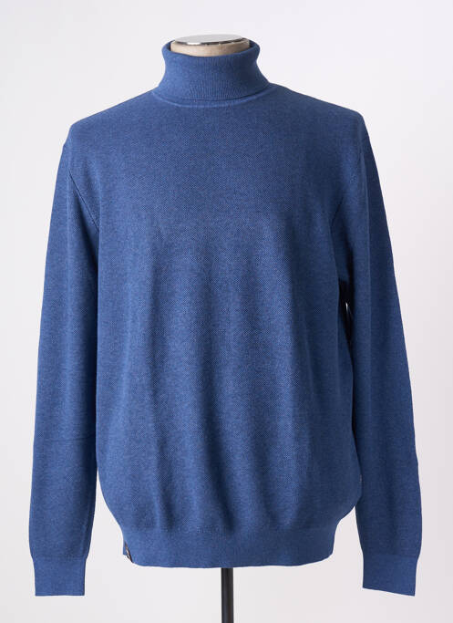 Pull col roulé tissage chiné manches longues bleu NAPAPIJRI homme