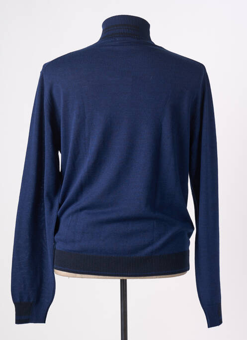 Pull col roulé manches longues manches longues bleu MANUEL RITZ homme