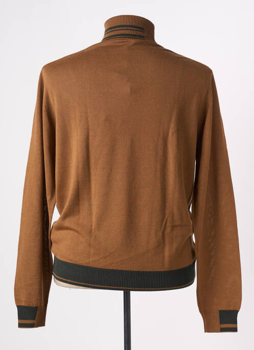 Pull col roulé manches longues manches longues marron MANUEL RITZ homme