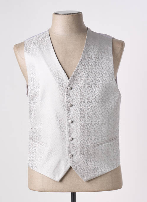 Gilet sans manche effet matière satinée gris JEAN DE SEY homme