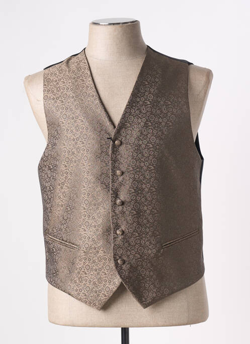 Gilet sans manche effet matière satinée marron JEAN DE SEY homme