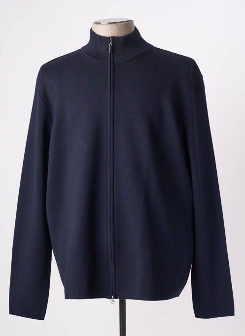 Gilet manches longues bleu GRAN SASSO pour homme