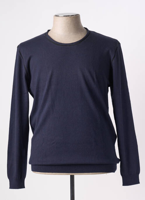 Pull maille souple et aérée manches longues bleu KARL LAGERFELD homme
