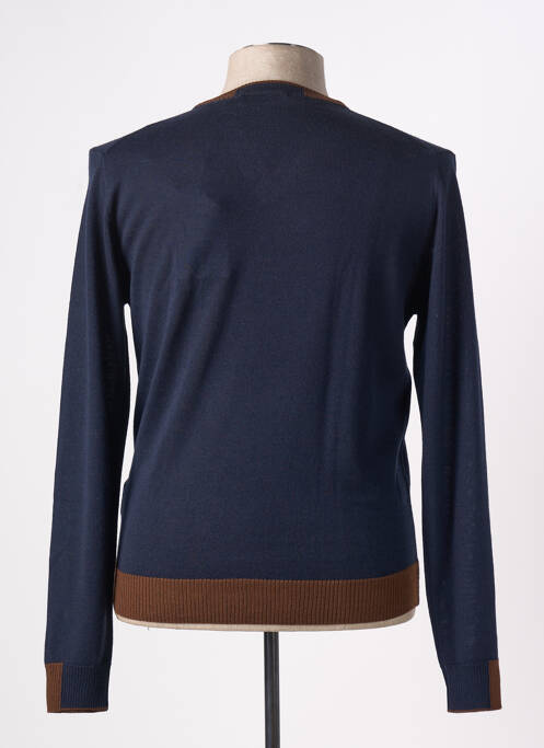 Pull col v manches longues bleu MANUEL RITZ homme